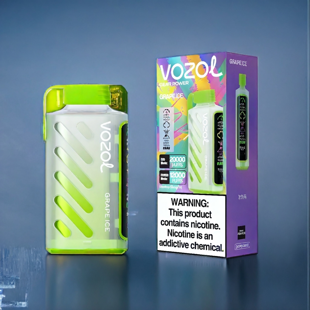 Vindruvis Kall VOZOL Gear Power 20000 Puffar Dual Mesh Coil Full Screen Display 20mL 5% Sverige Grossist