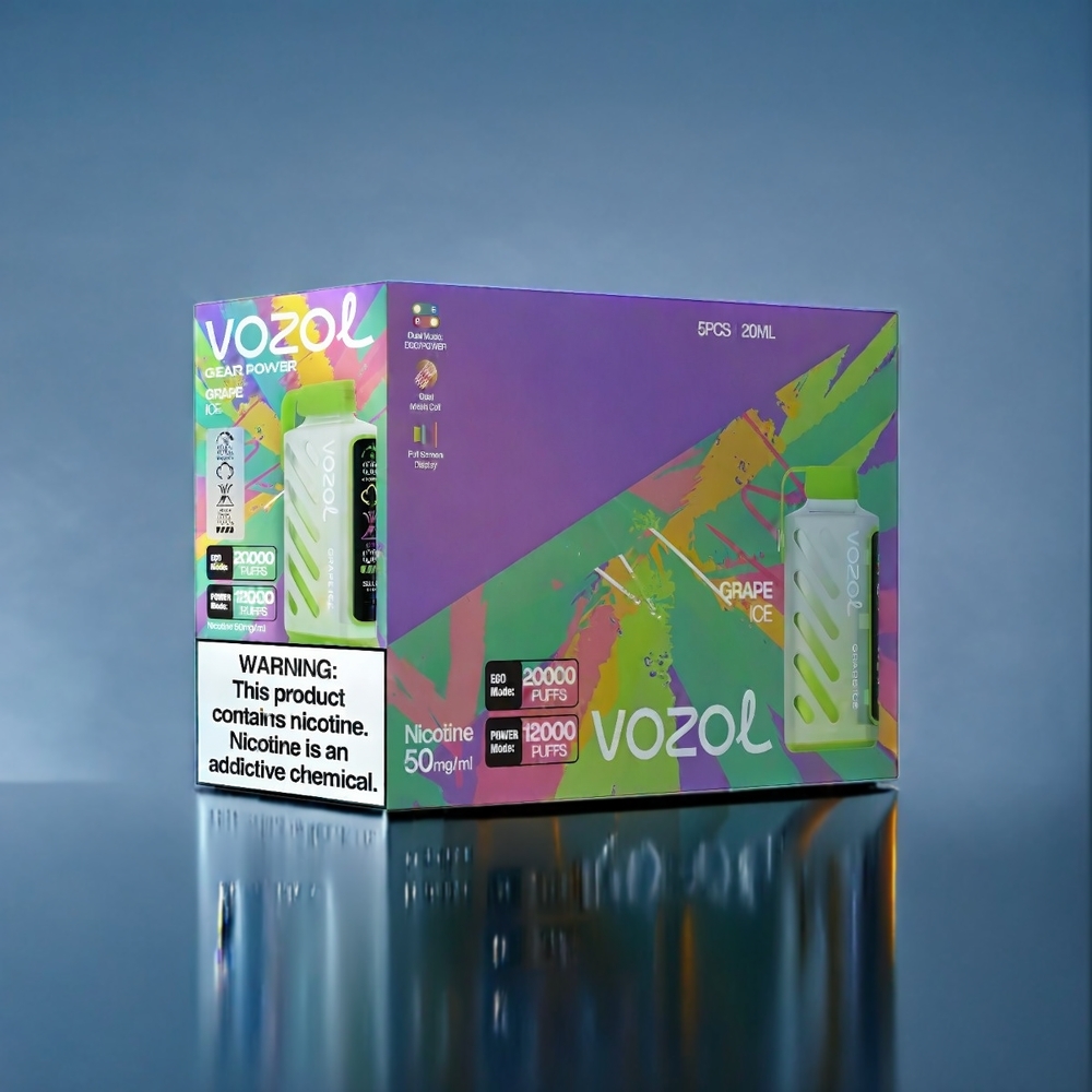 Vindruvis Kall VOZOL Gear Power 20000 Puffar Dual Mesh Coil Full Screen Display 20mL 5% Sverige Grossist