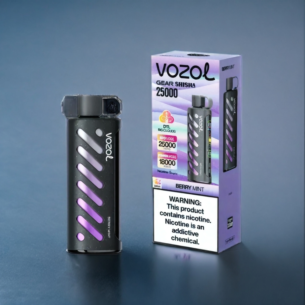 Bär Mint VOZOL Gear Shisha 25000 Puffar Dual Mesh 1000mAh Sverige Grossist