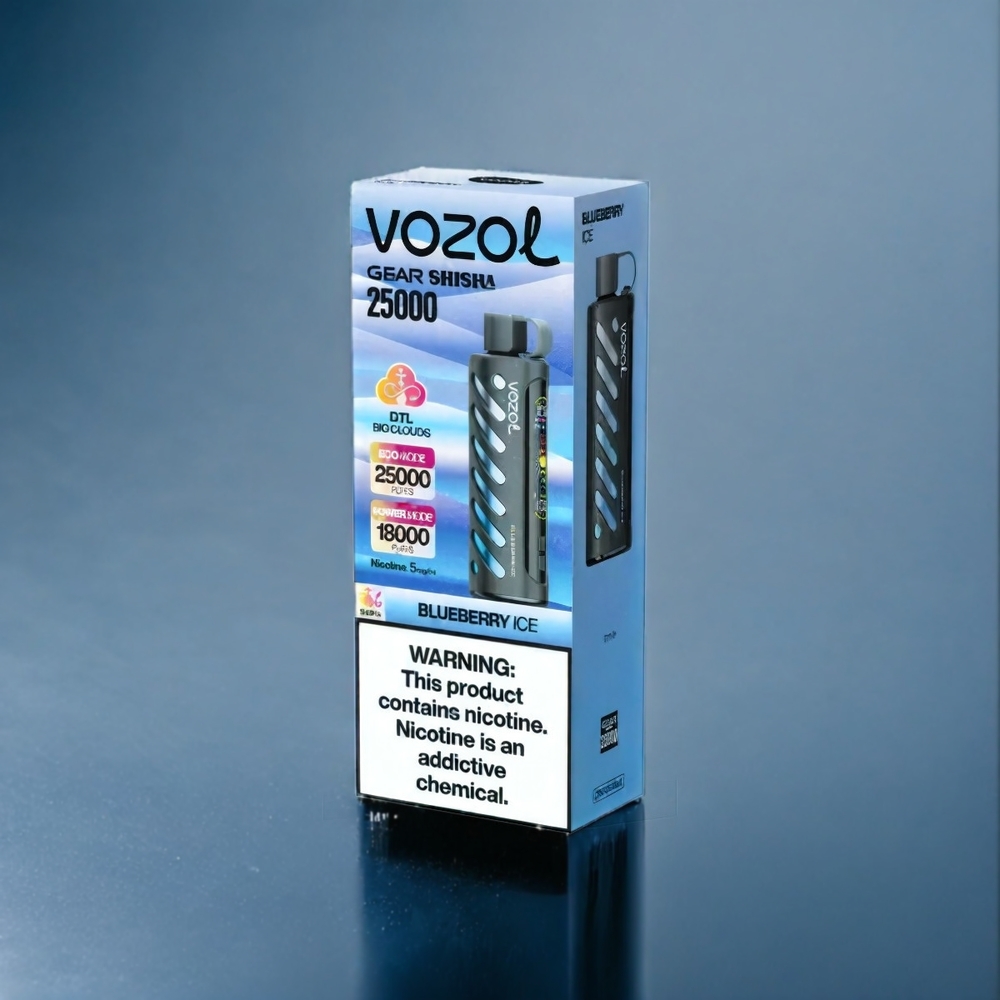 Blåbär Is VOZOL Gear Shisha 25000 Puffar Dual Mesh 1000mAh Sverige Grossist