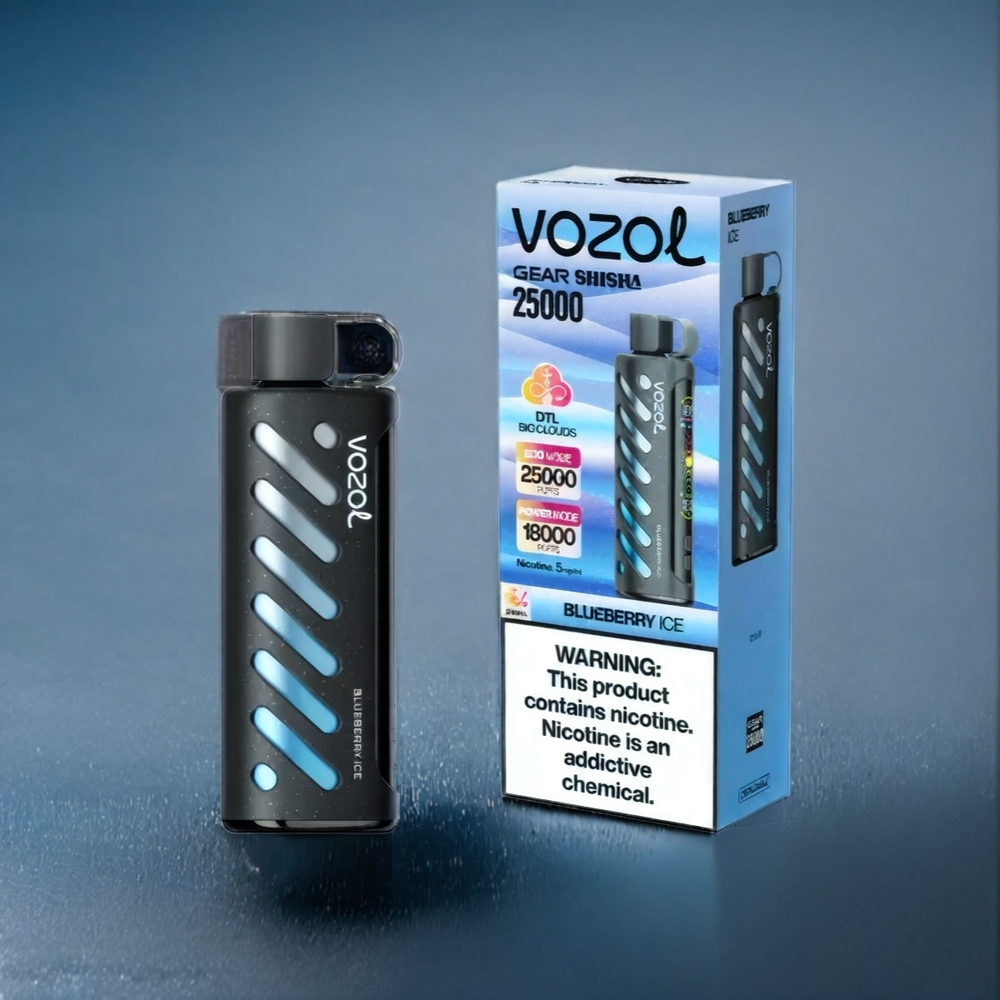 Blåbär Is VOZOL Gear Shisha 25000 Puffar Dual Mesh 1000mAh Sverige Grossist