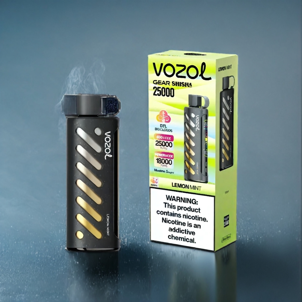 Citron Mynta VOZOL Gear Shisha 25000 Puffar Dual Mesh Dual Modes 1000mAh Sverige Grossist