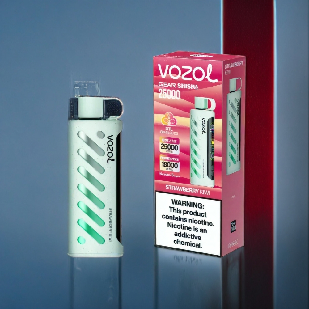 Jordgubbe Kiwi VOZOL Gear Shisha 25000 Puffar Dual Mesh 1000mAh Sverige Grossist