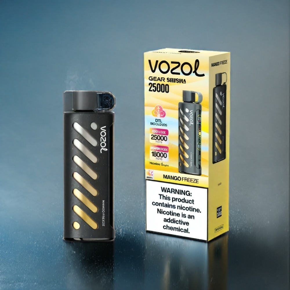 Mango Frys VOZOL Gear Shisha 25000 Puffar Dual Mesh S.i.L.C Tech 1000mAh Sverige Grossist
