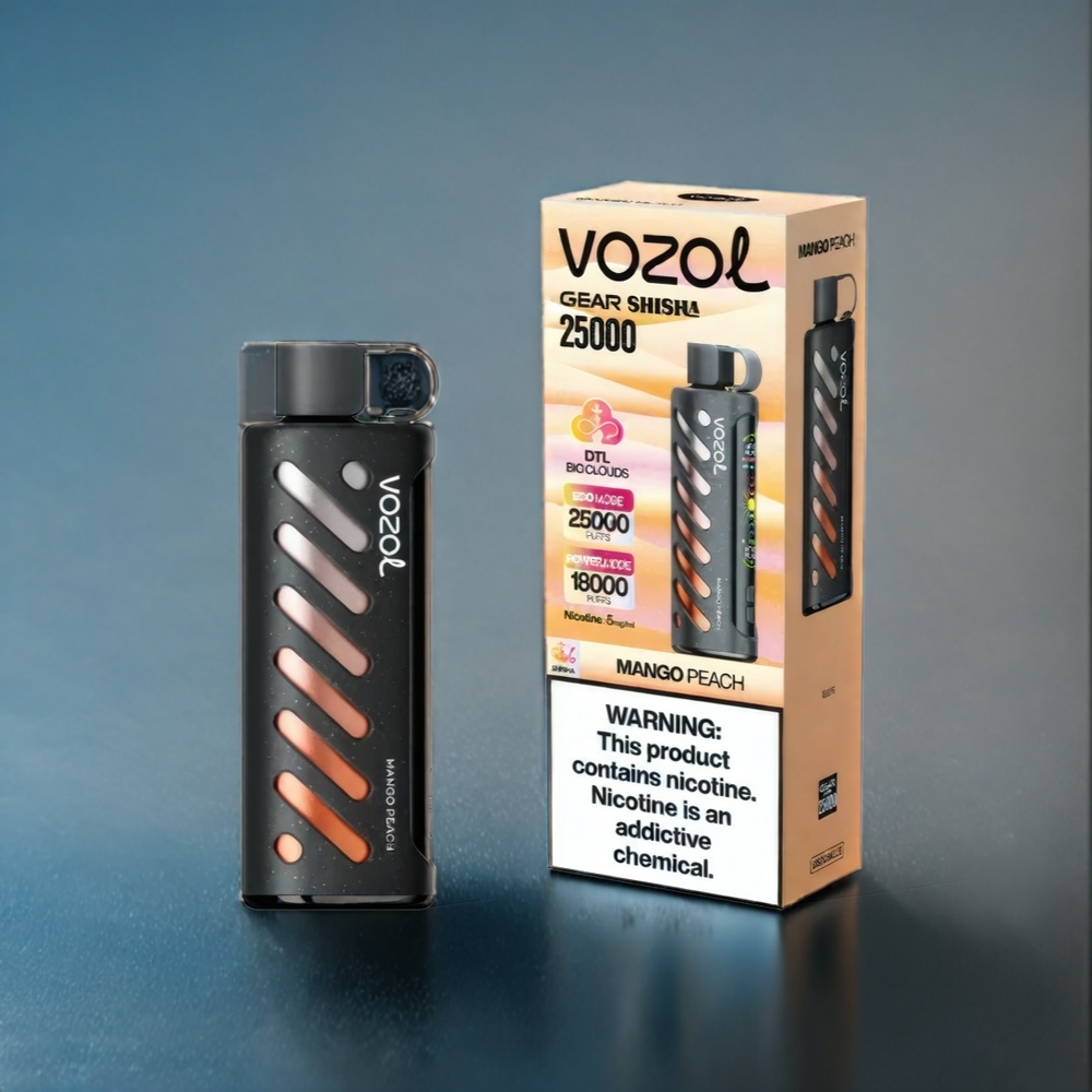 Mango Persika VOZOL Gear 25000 Puffar Dual Mesh Smart Chip S.i.L.C Tech 1000mAh Sverige Grossist