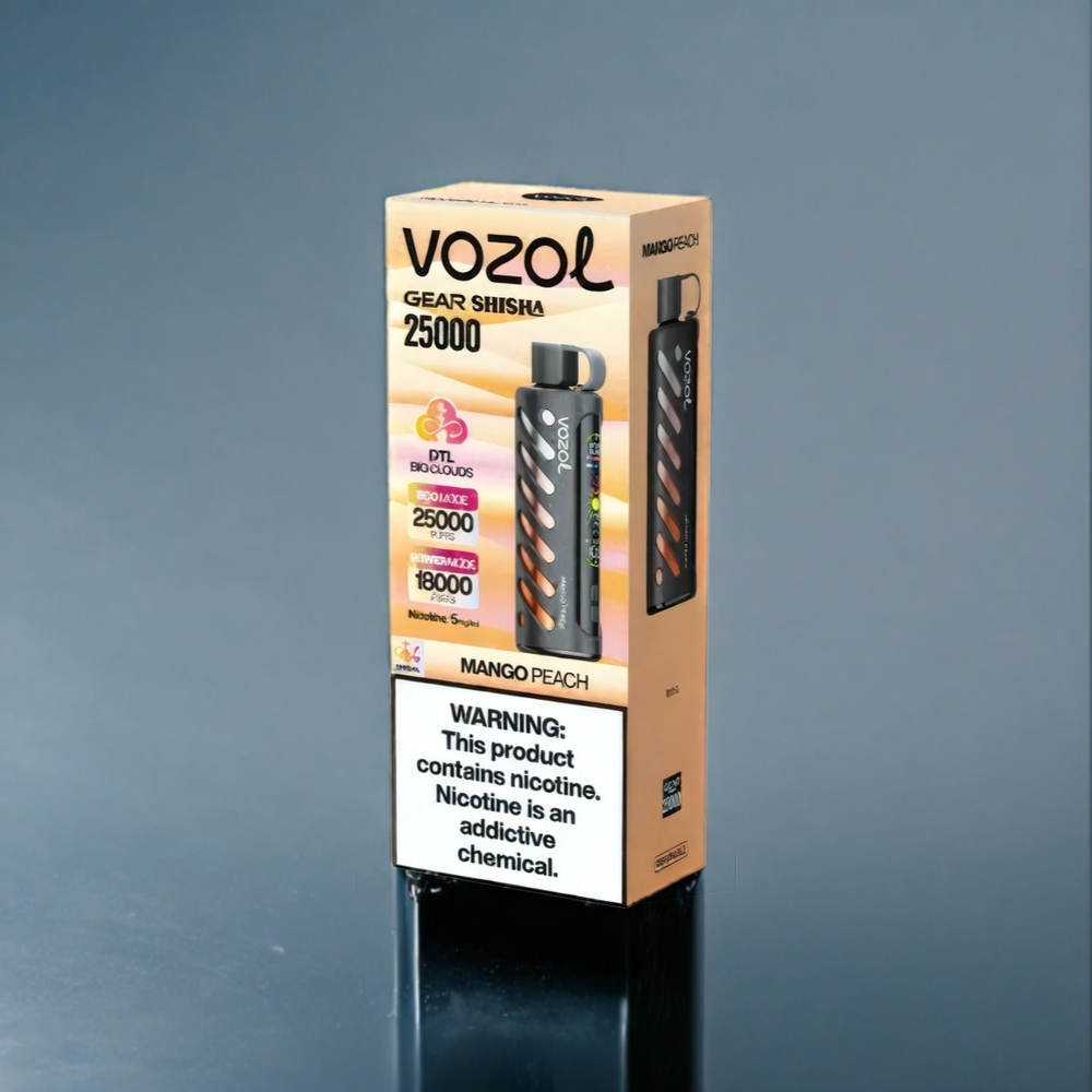 Mango Persika VOZOL Gear 25000 Puffar Dual Mesh Smart Chip S.i.L.C Tech 1000mAh Sverige Grossist