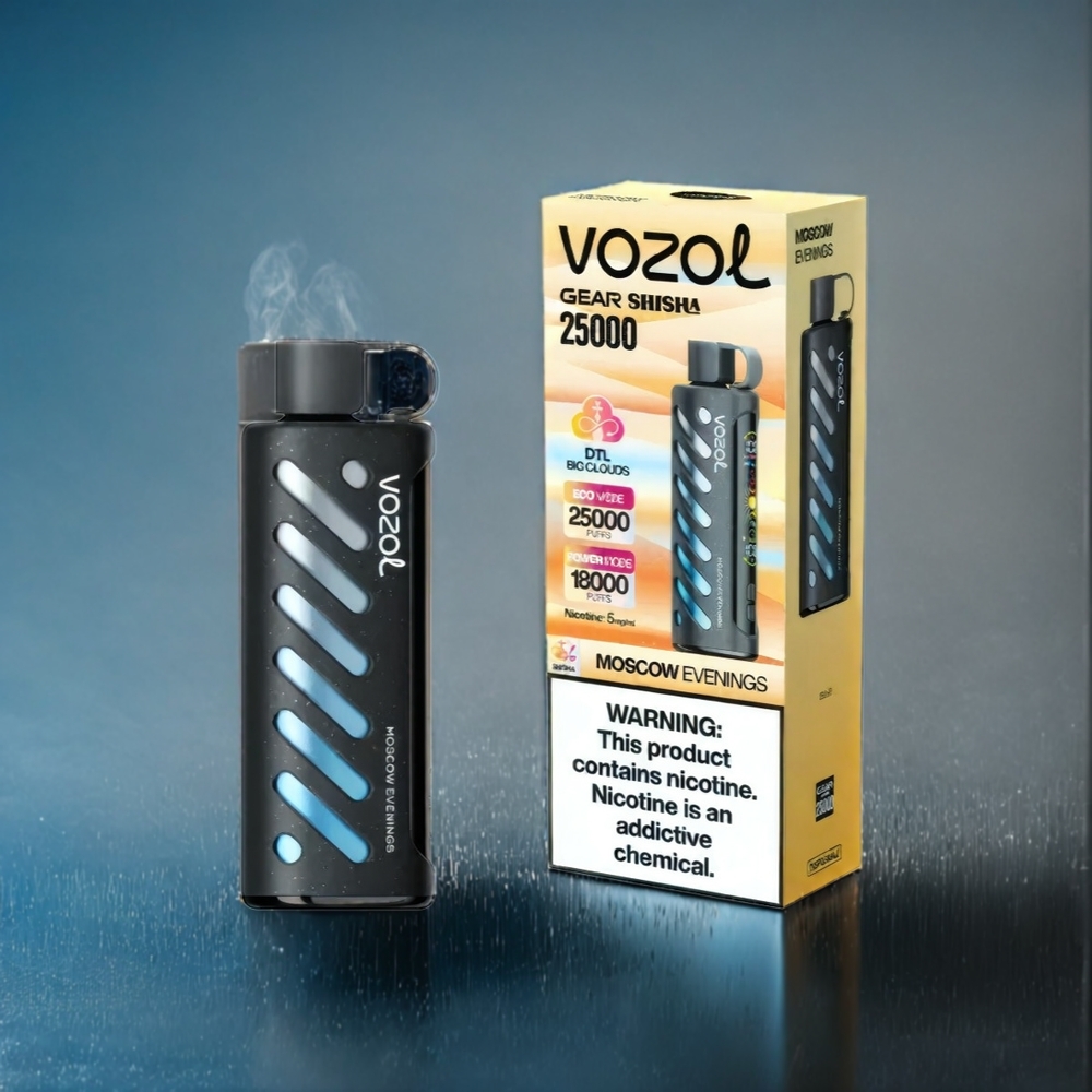 Moskvakvällar VOZOL Gear Shisha 25000 Puffar Dual Mesh Smart Chip 1000mAh Sverige Grossist