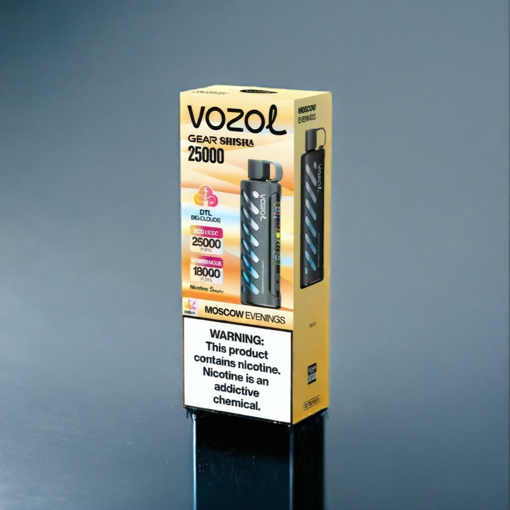 Moskvakvällar VOZOL Gear Shisha 25000 Puffar Dual Mesh Smart Chip 1000mAh Sverige Grossist