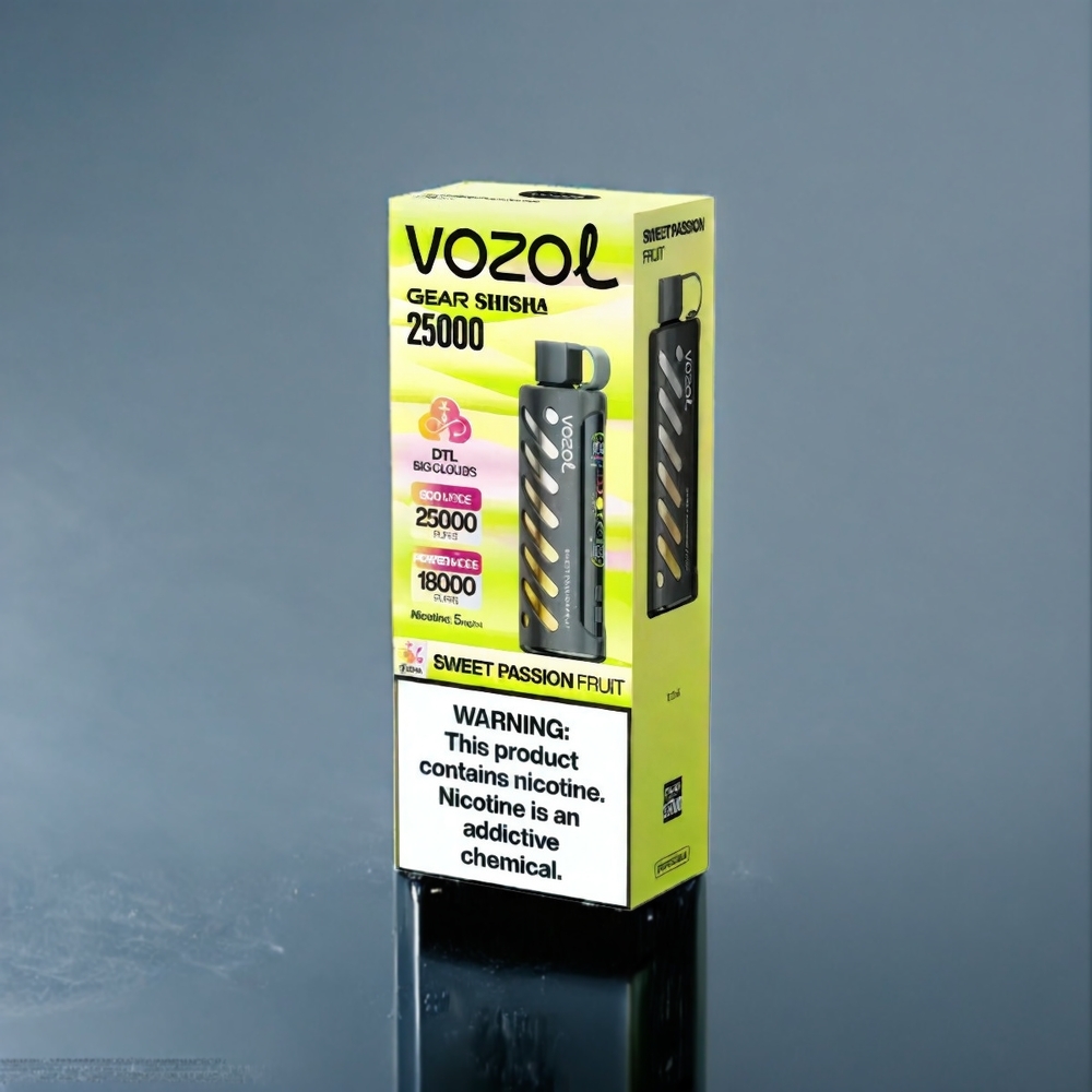 Söt Passionsfrukt VOZOL Gear Shisha 25000 Puffar Sverige Grossist Dual Mesh Dual Modes S.i.L.C Tech 1000mAh