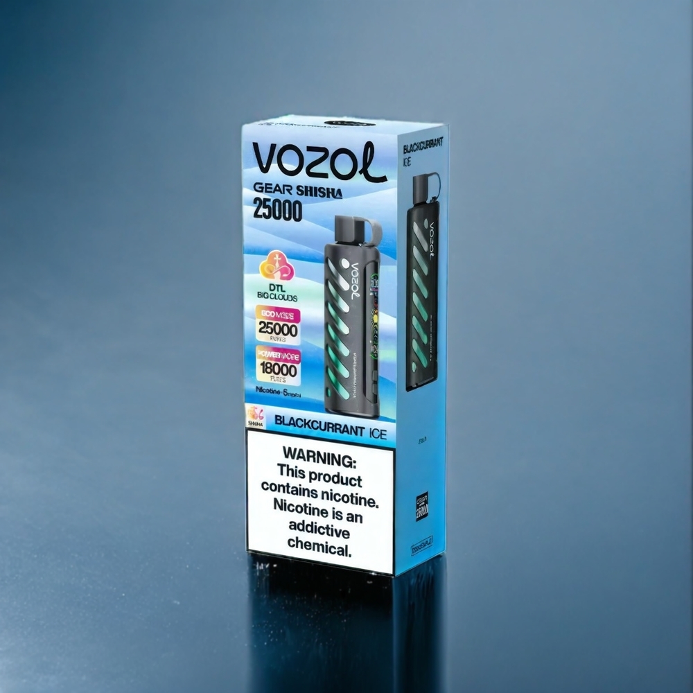 Svartvinbär Is VOZOL Gear Shisha 25000 Puffar S.i.L.C Tech Dual Mesh Modes 1000mAh 3mg/ml Sverige Grossist\'\'