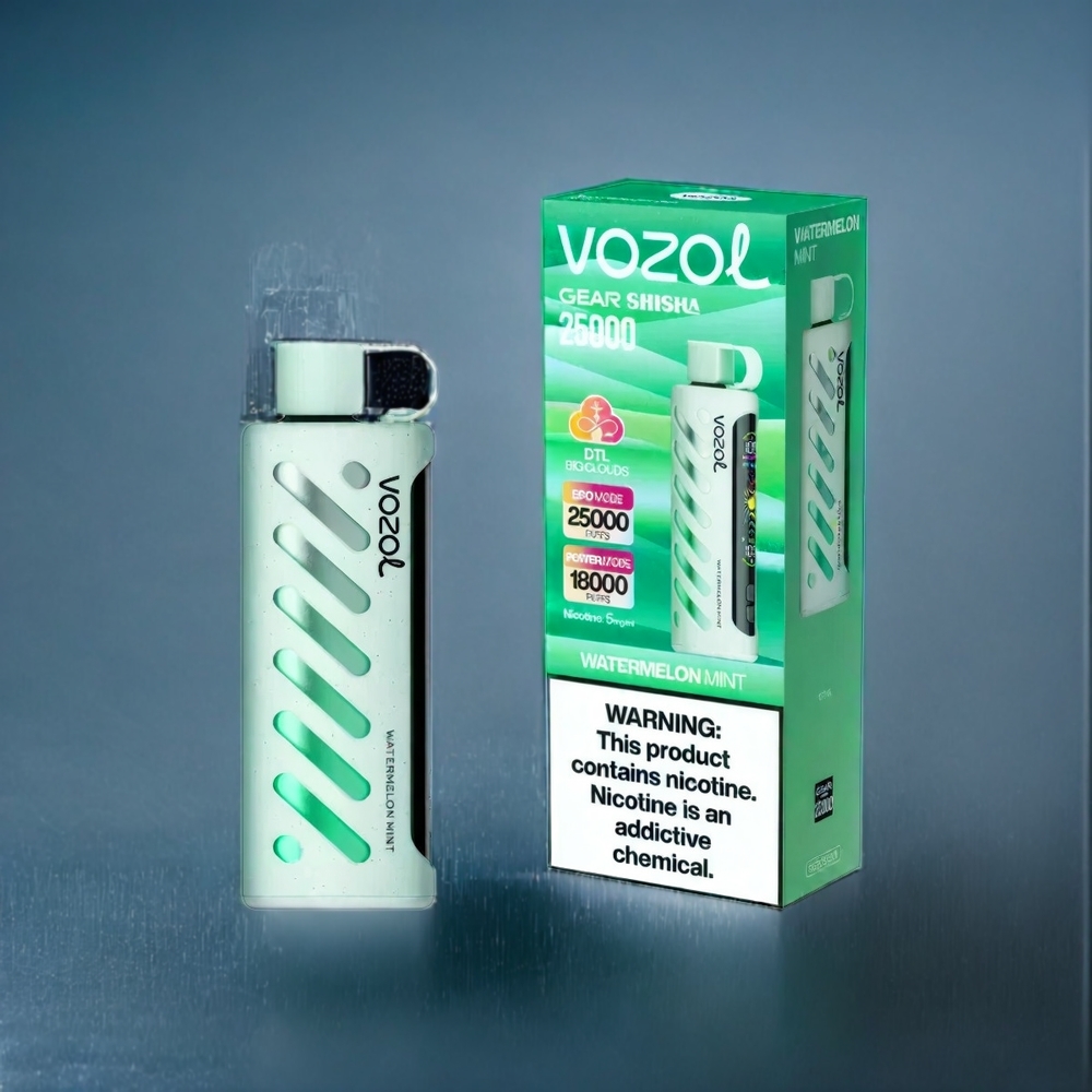 Vattenmelon Mint VOZOL Gear Shisha 25000 Puffar Dual Mesh Dual Modes 1000mAh 5mg/ml Sverige Grossist