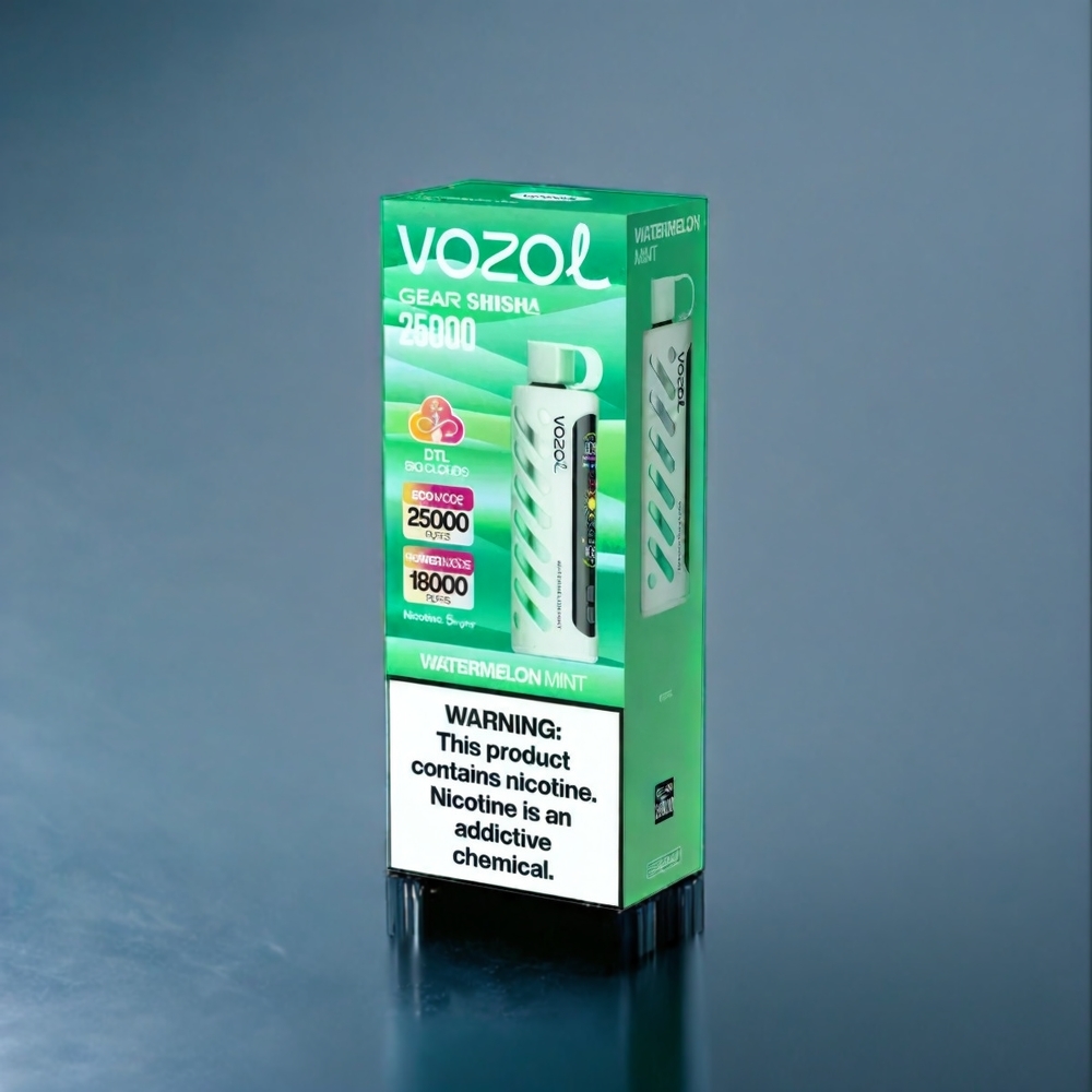 Vattenmelon Mint VOZOL Gear Shisha 25000 Puffar Dual Mesh Dual Modes 1000mAh 5mg/ml Sverige Grossist