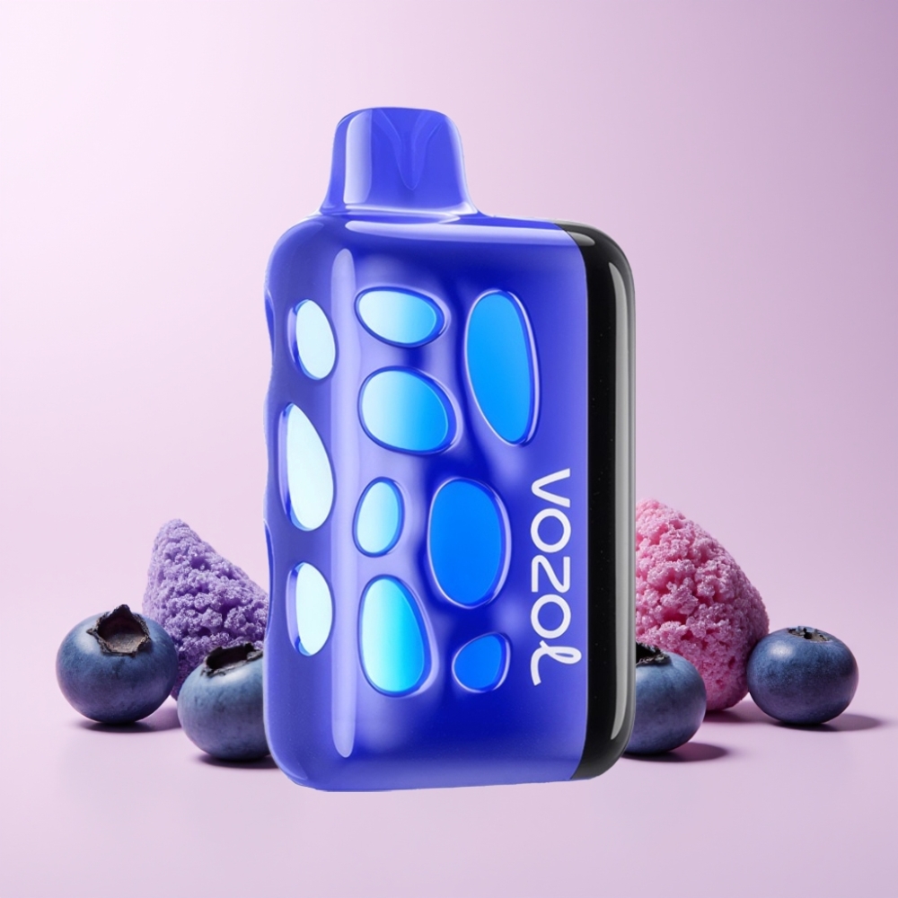 VOZOL RAVE 40000 Sveriges Grossist 270° Glödande Design Beat-Synced Party Mode 80% Laddning på 20 Minuter 20/50mg/ml Nikotin 1000mAh Blåbär Is