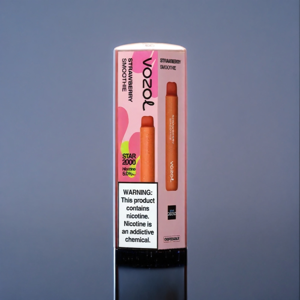Jordgubbsmoothie VOZOL Star 20000 Puffar 2.2\'\' HD-spegelskärm Dual Mesh 650mAh 0mg/ml/20mg/ml/50mg/ml Sverige Grossist