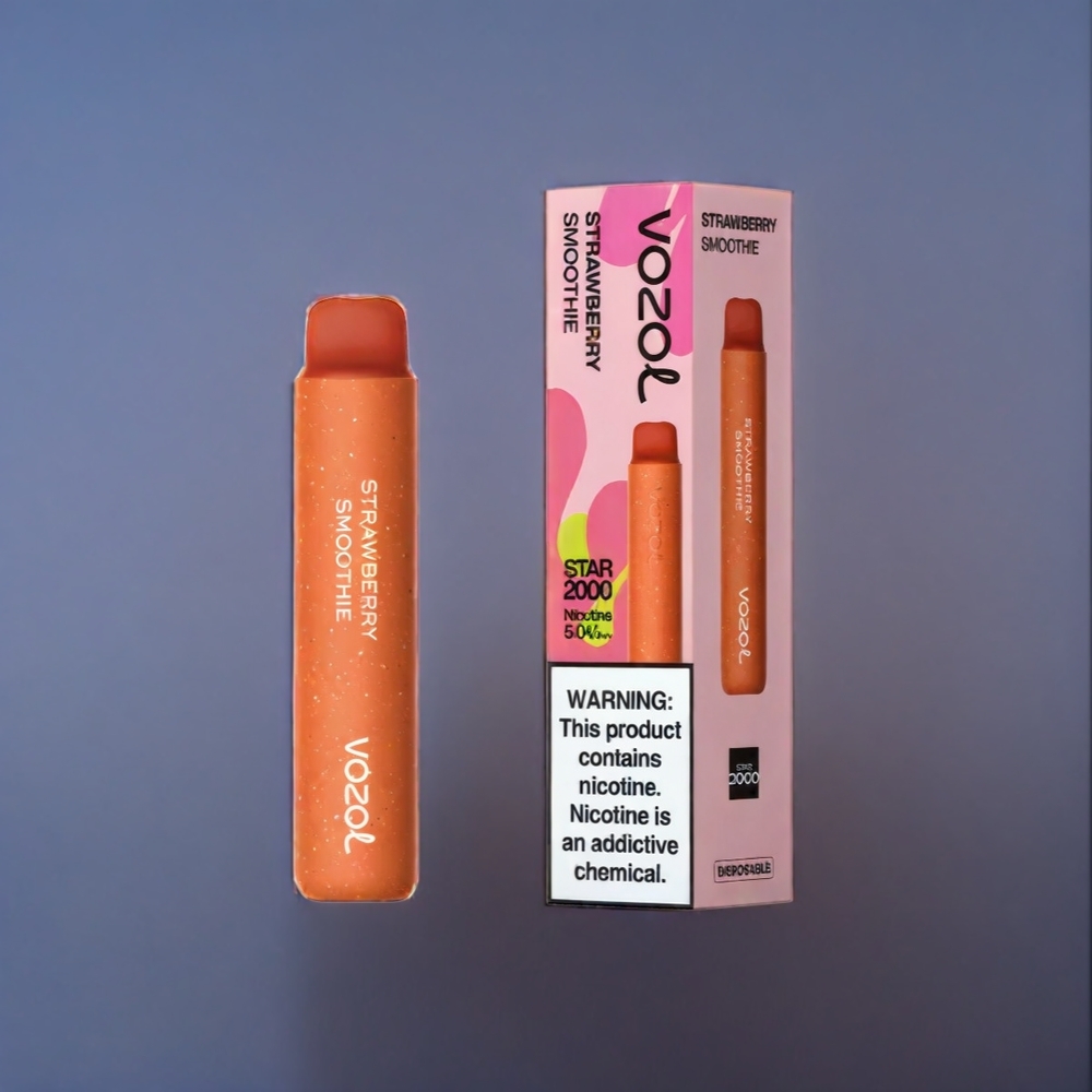 Jordgubbsmoothie VOZOL Star 20000 Puffar 2.2\'\' HD-spegelskärm Dual Mesh 650mAh 0mg/ml/20mg/ml/50mg/ml Sverige Grossist