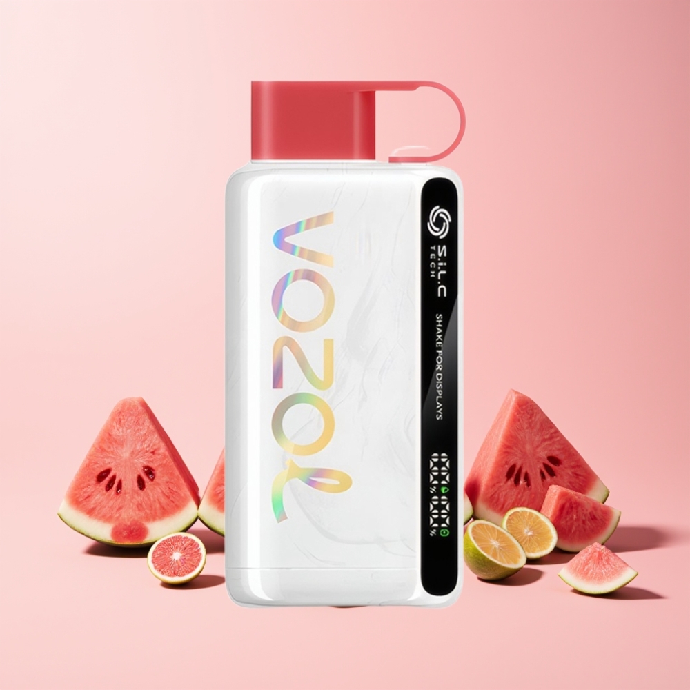 VOZOL STAR 9000/12000 Svensk Grossist Shake Display S.i.L.C TECH 650mAh Återvunnen Plast Vattenmelon Is