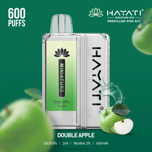 Hayati Miniature 600 pod kit - XN0832 Hayati Stockholm dubbelt äpple