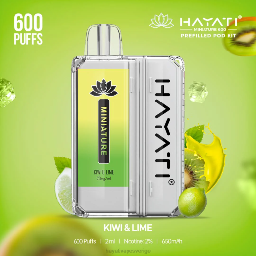 Hayati Miniature 600 pod kit - XN0838 Hayati Flavour List kiwi & lime
