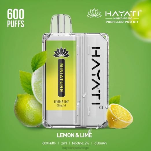 Hayati Miniature 600 pod kit - XN0839 Hayati Flavour Vapes citron lime