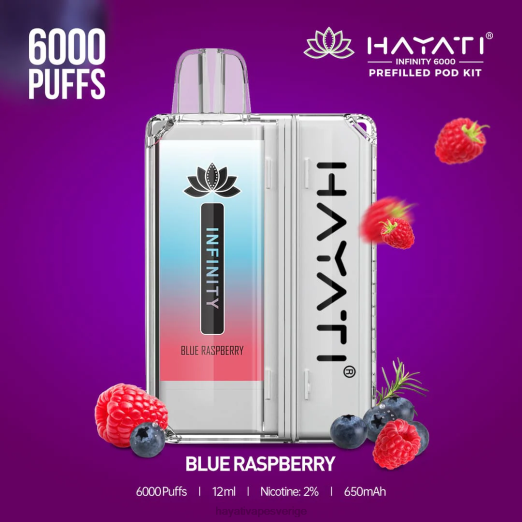 Hayati Infinity 6000 pod kit - XN08144 Hayati Vape Flavours blå hallon