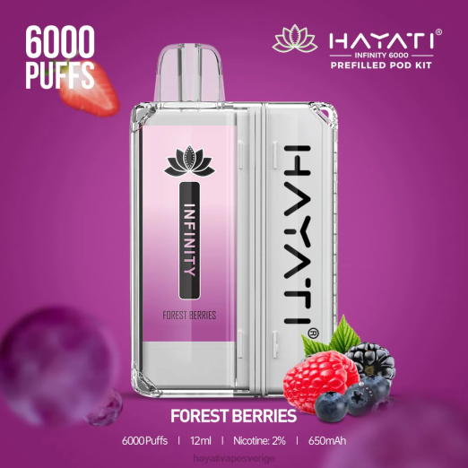 Hayati Infinity 6000 pod kit - XN08148 Hayati Flavour List skogsbär