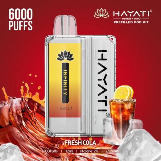Hayati Infinity 6000 pod kit - XN08149 Hayati Flavour Vapes färsk cola