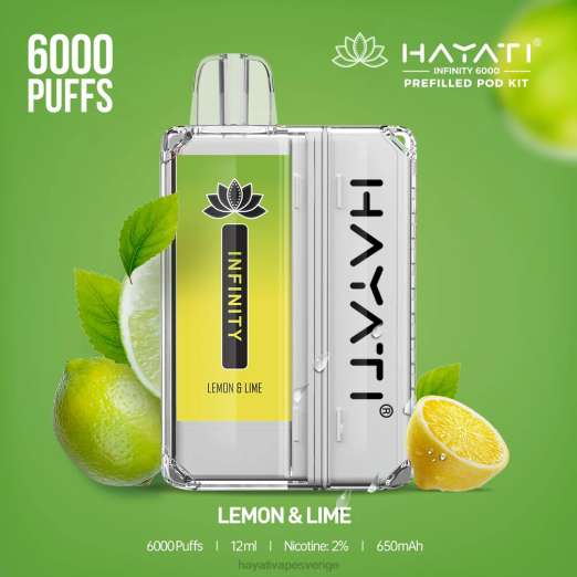 Hayati Infinity 6000 pod kit - XN08153 Hayati Vape Sverige citron lime