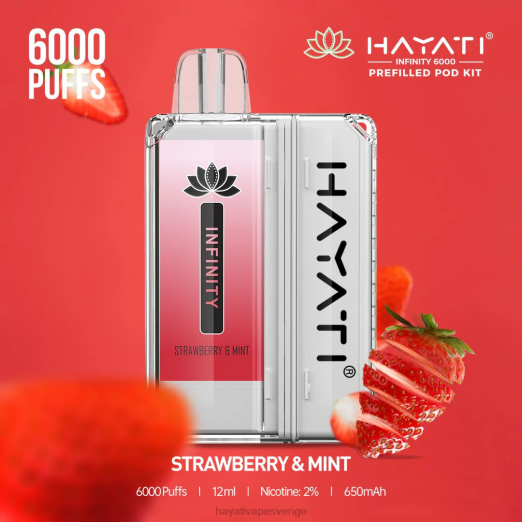 Hayati Infinity 6000 pod kit - XN08160 Hayati Vape Shop jordgubbe & mynta